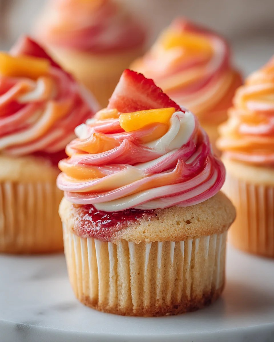 Mango Strawberry Sunset Cupcakes: Delightful Summer Treats!