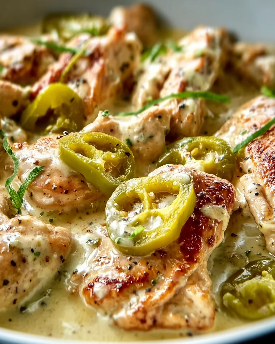 Quick & Easy Creamy Pepperoncini Chicken Skillet Recipe