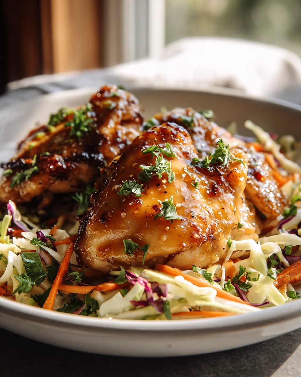 Sticky Apple Cider Chicken Recipe with Autumn Slaw Delight