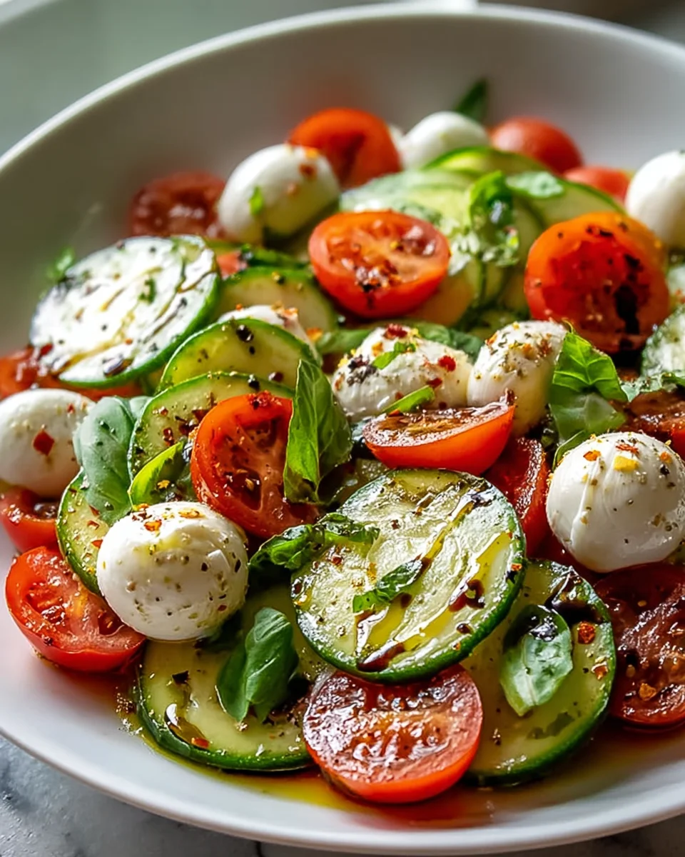 Cucumber Caprese Salad: Light, Fresh & Flavorful Recipe