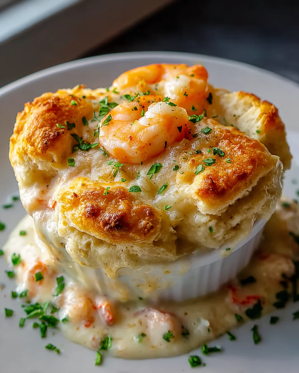 Ultimate Shrimp Lobster Cheddar Bay Biscuit Pot Pie