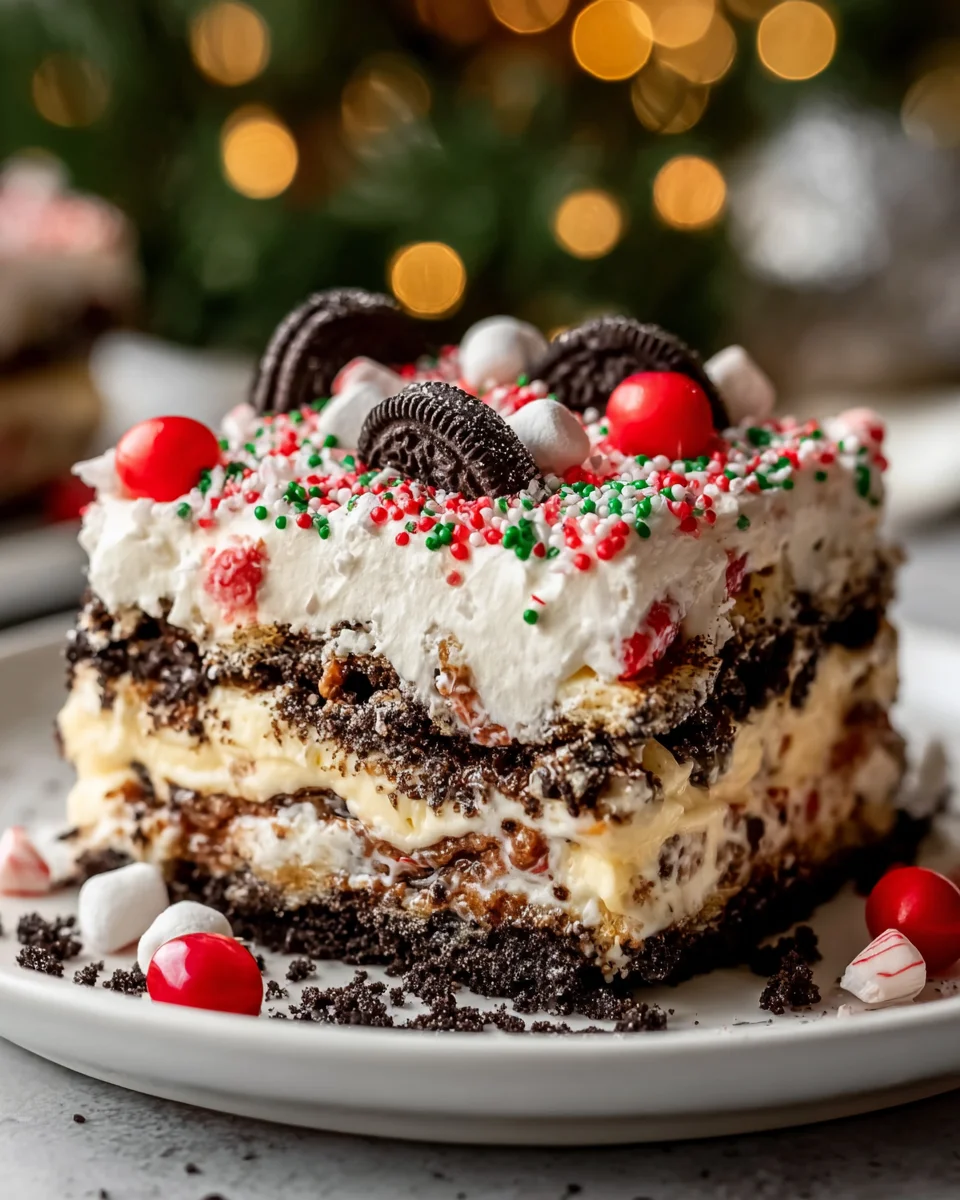No Bake Christmas Oreo Lasagna Recipe for Holiday Delight