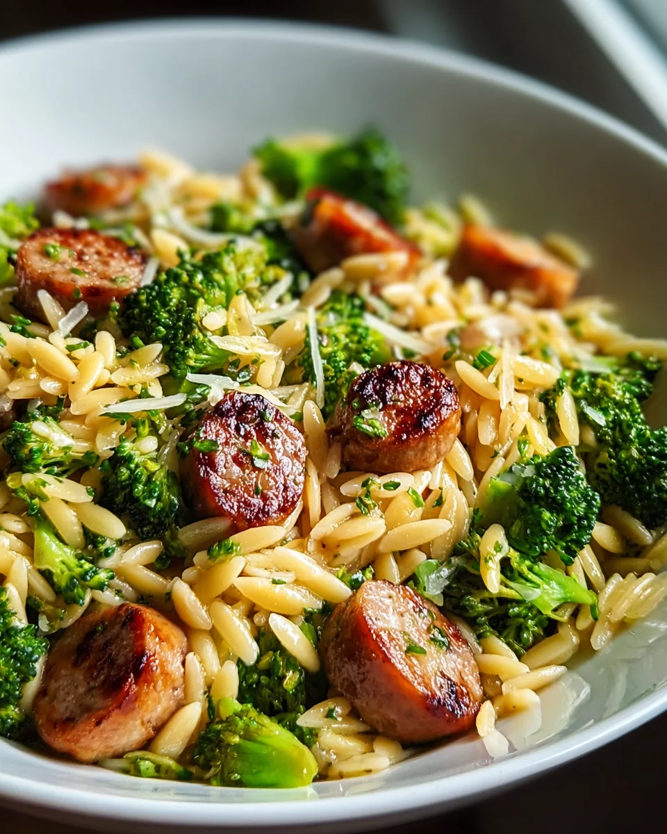 Flavorful Chicken Sausage and Broccoli Orzo Recipe in Minutes