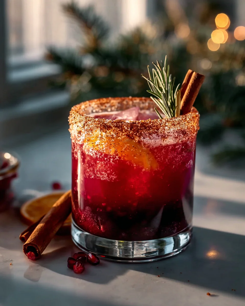 Easy Spiced Christmas Margarita Mocktail - Alcohol-Free Festive Fun