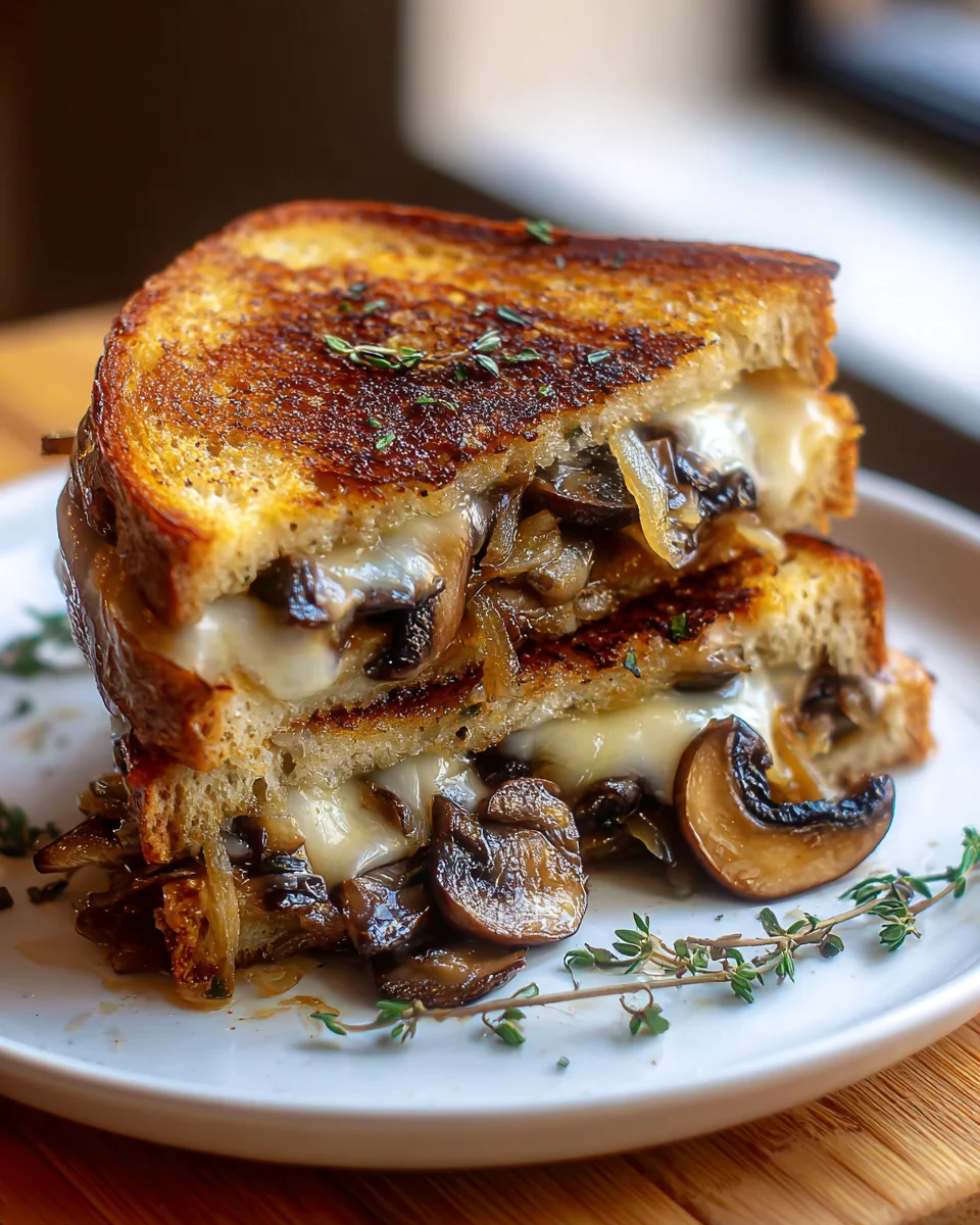 Gouda Grilled Cheese with Roasted Mushrooms & Onions Recipe