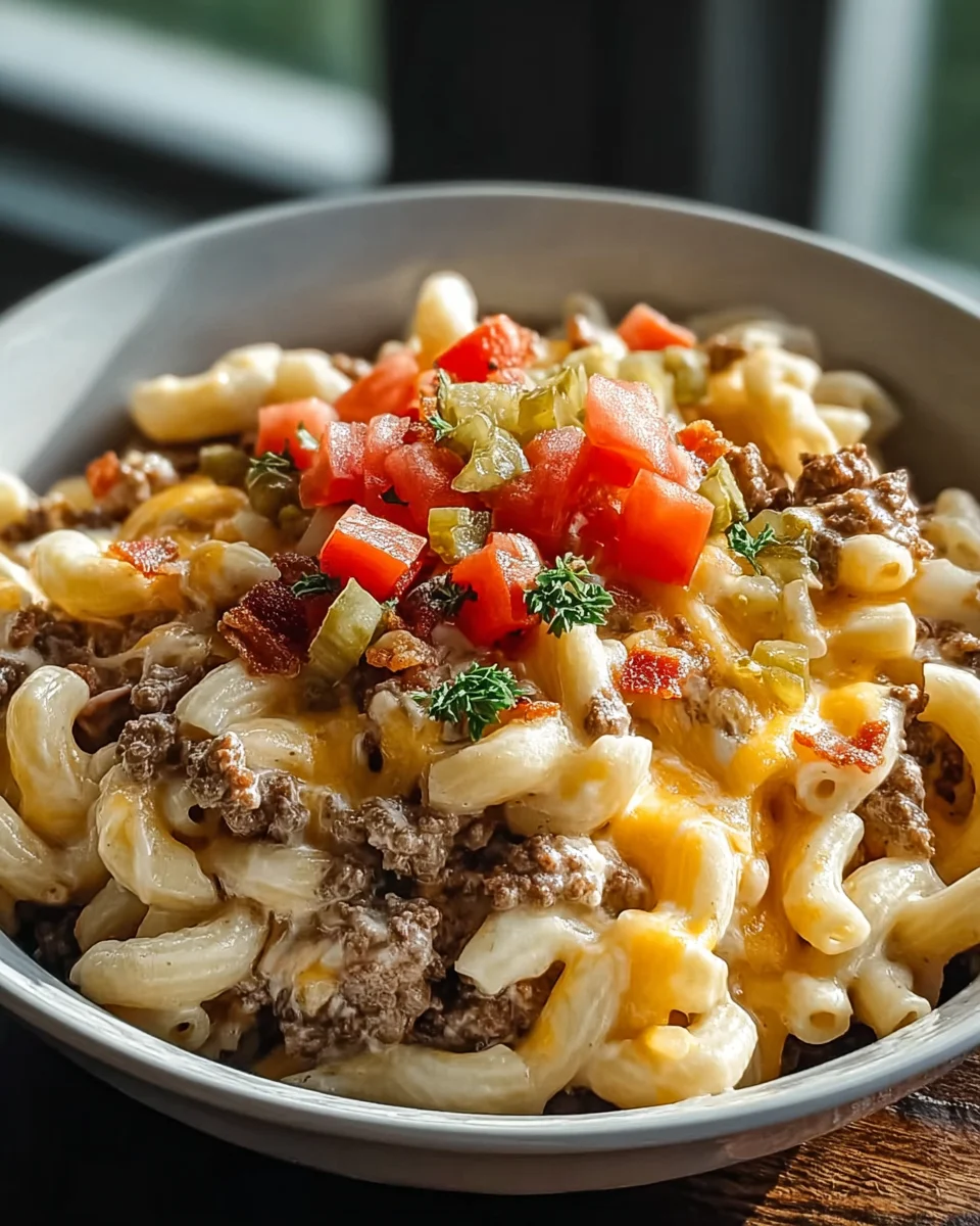 Ultimate Loaded Cheeseburger Alfredo Pasta Recipe Delight