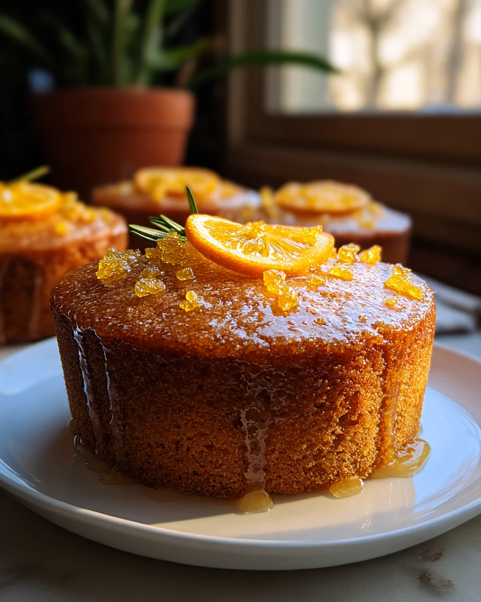 Delicious Orange Honey Cakes with Gin Extract Flavor