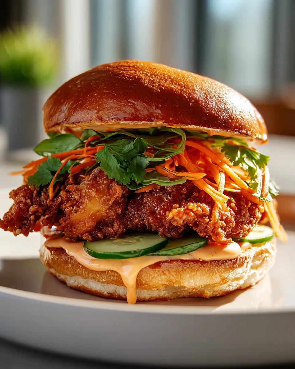 Crispy Thai Fried Chicken Sandwich Recipe with Zesty Sauce