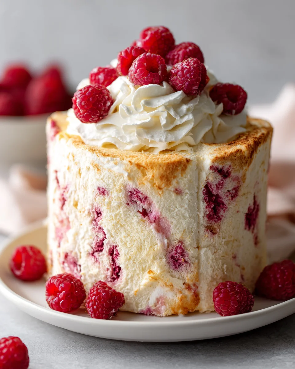 Raspberry Angel Food Cake Recipe: Light & Fluffy Dessert