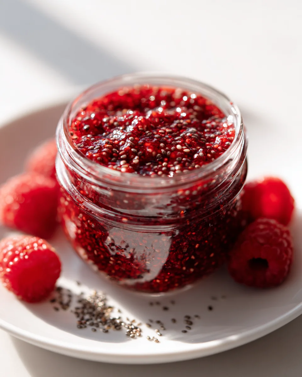 Quick Raspberry Chia Jam (No Cook) - Healthy & Delicious