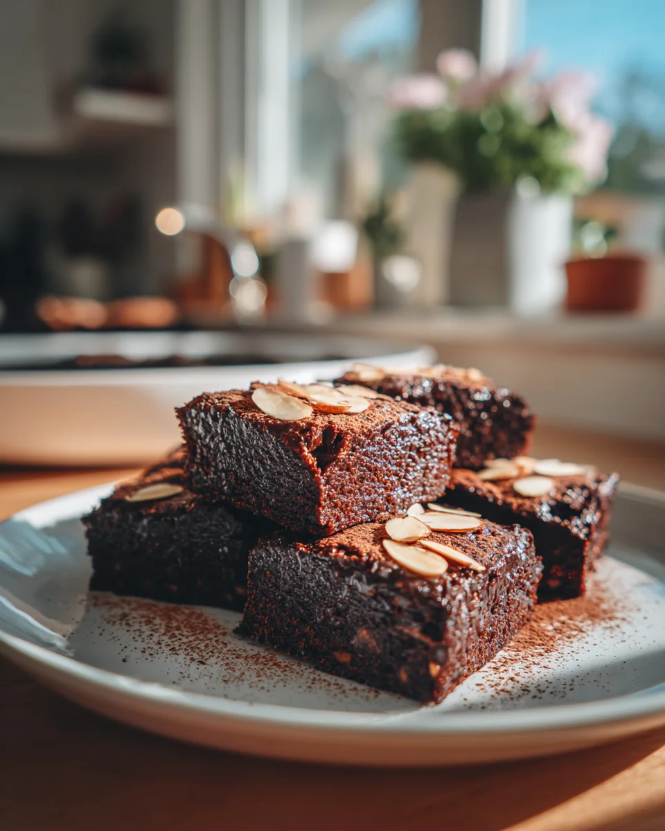 Flourless Almond Butter Protein Brownies - Healthy & Easy