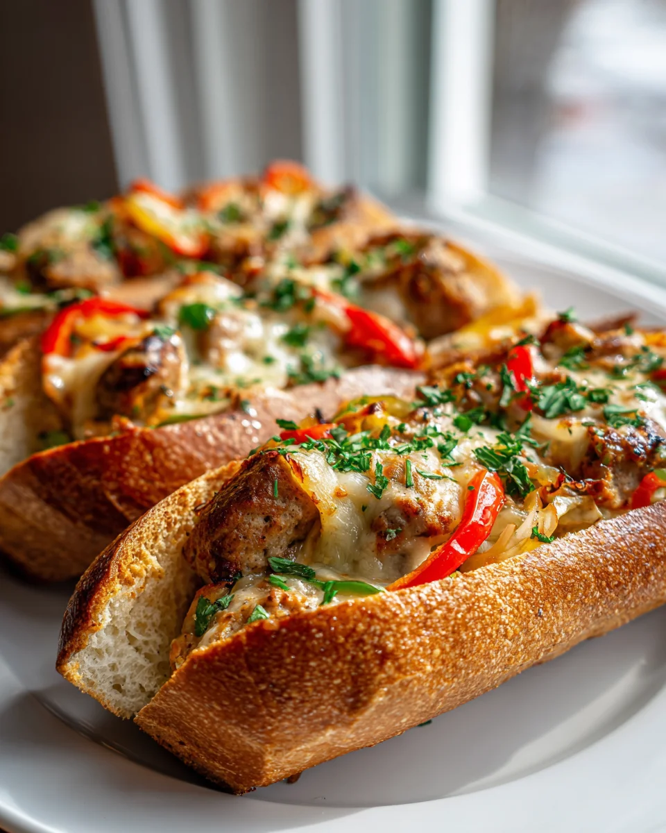 Delicious Cajun Beef Sausage Stuffed French Bread Boats