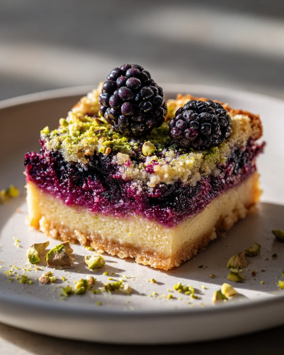 Irresistible Blackberry Pistachio Dream Bars Recipe! Bake Now!