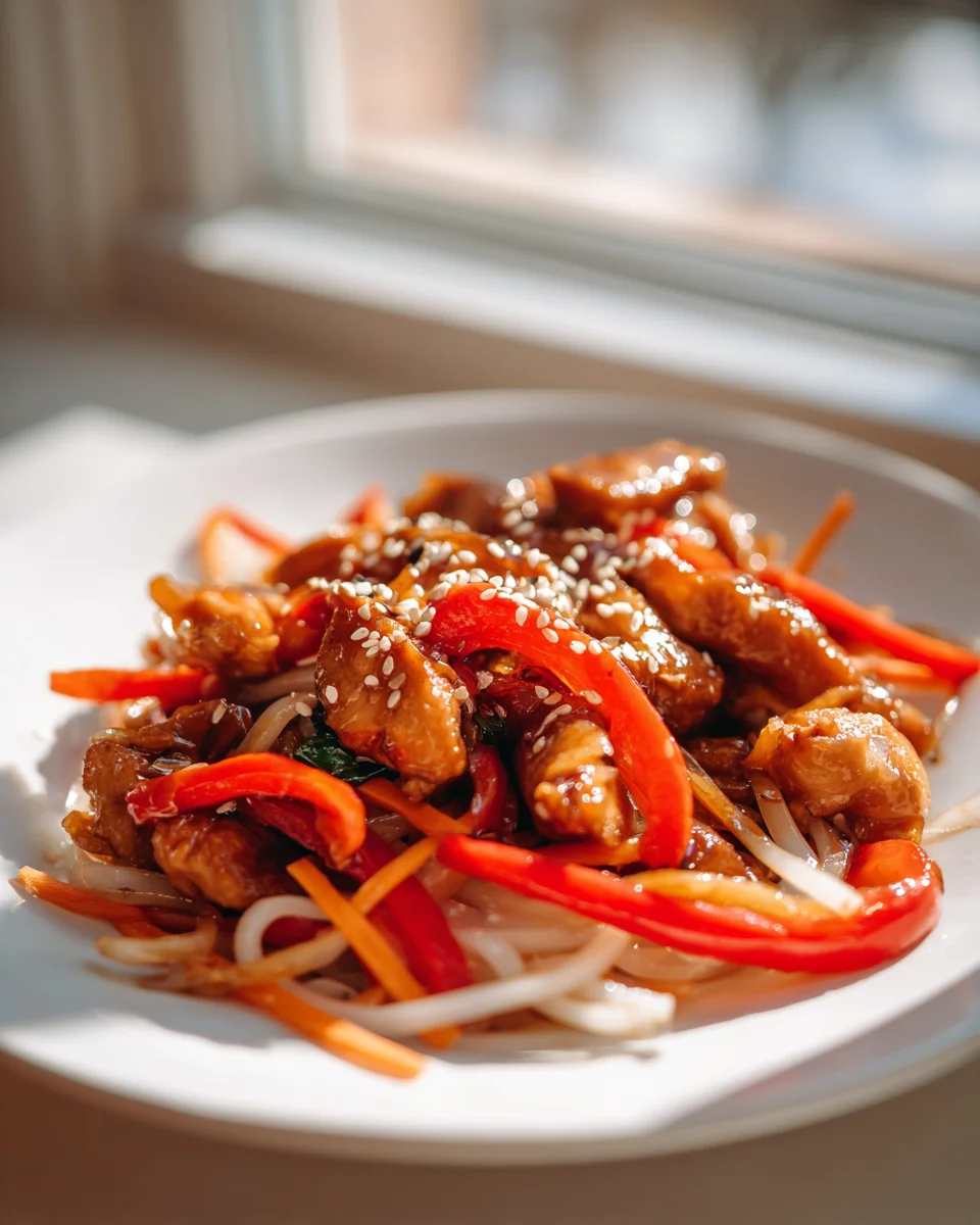 Caramelized Chicken Stir-Fried Noodles: Quick & Delicious!