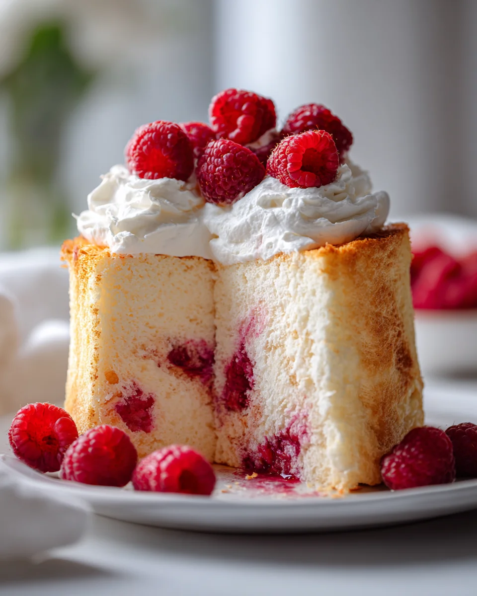 Raspberry Angel Food Cake Recipe: Light & Fluffy Dessert