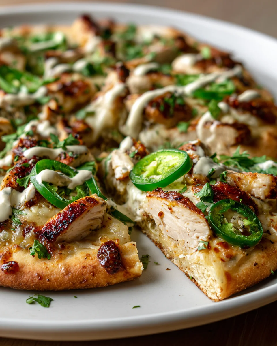 Spicy Cajun Chicken Flatbread with Pepper Jack & Jalapeño