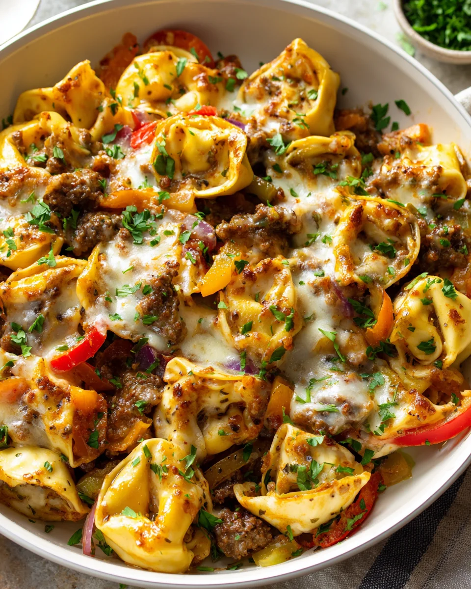 Cheesesteak Tortellini Skillet: Easy Provolone Melt