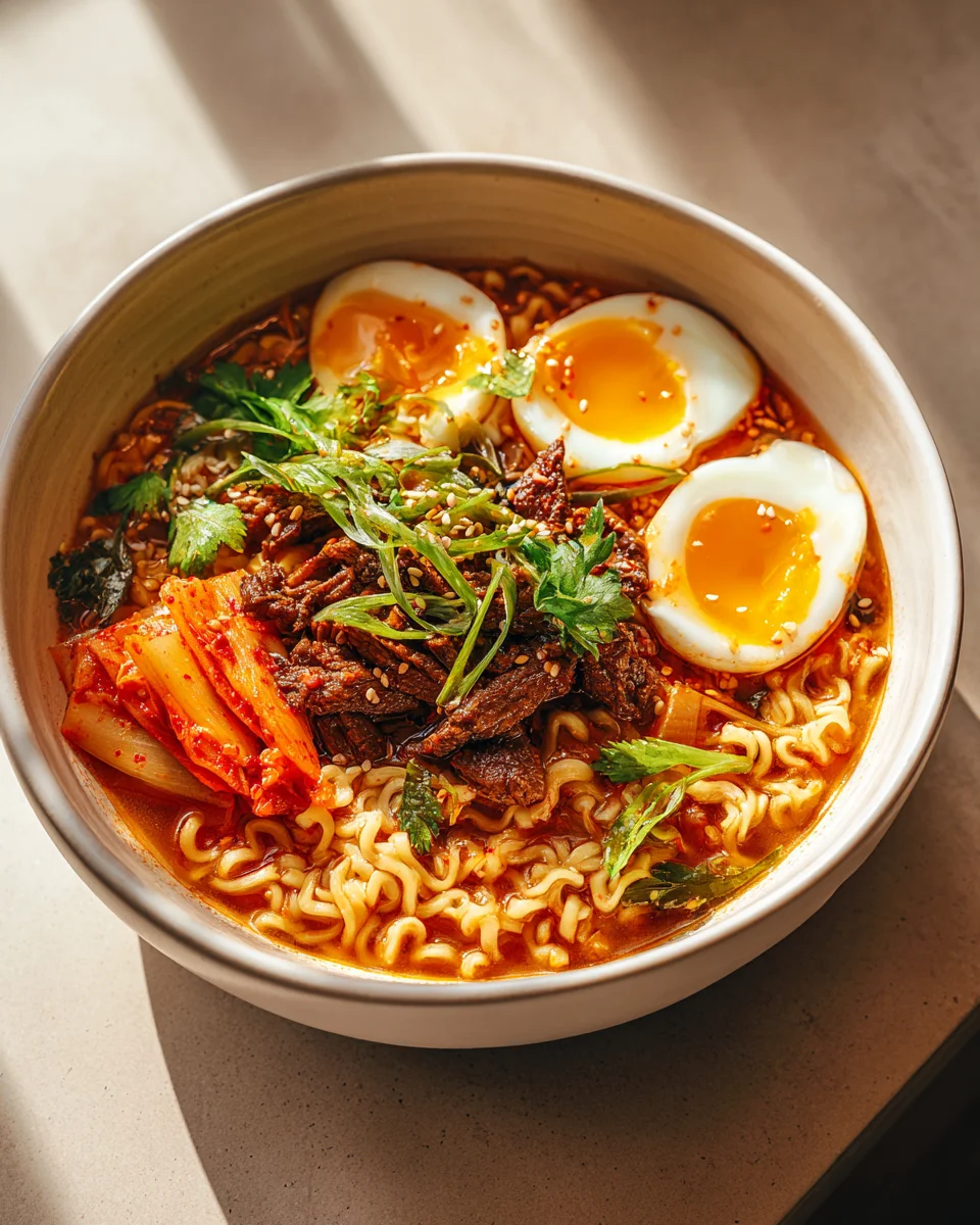 Kimchi Beef Bulgogi Ramen Bowl: Spicy, Savory & Easy