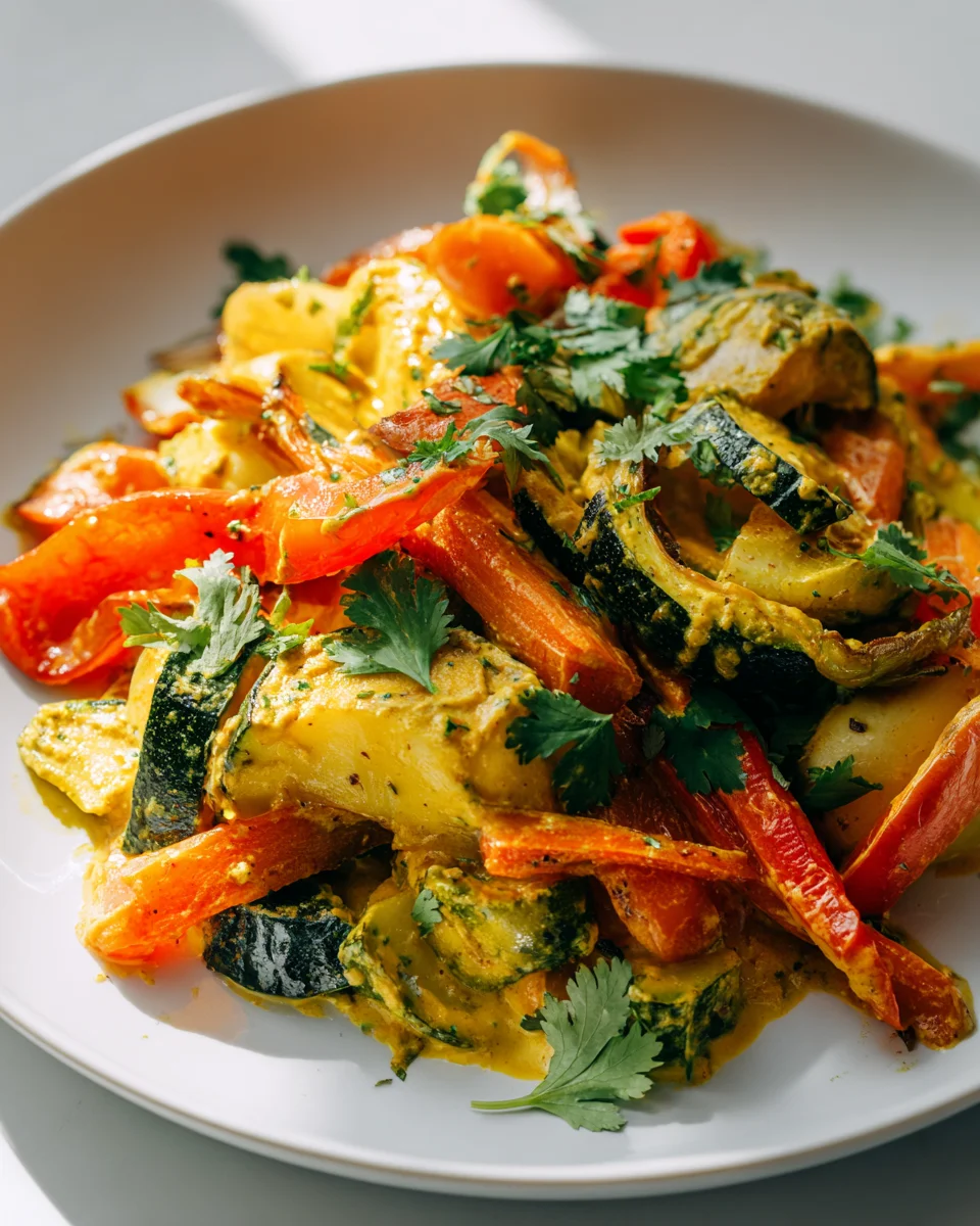 Flavorful Coconut Curry Vegetable Sheet Pan Bake