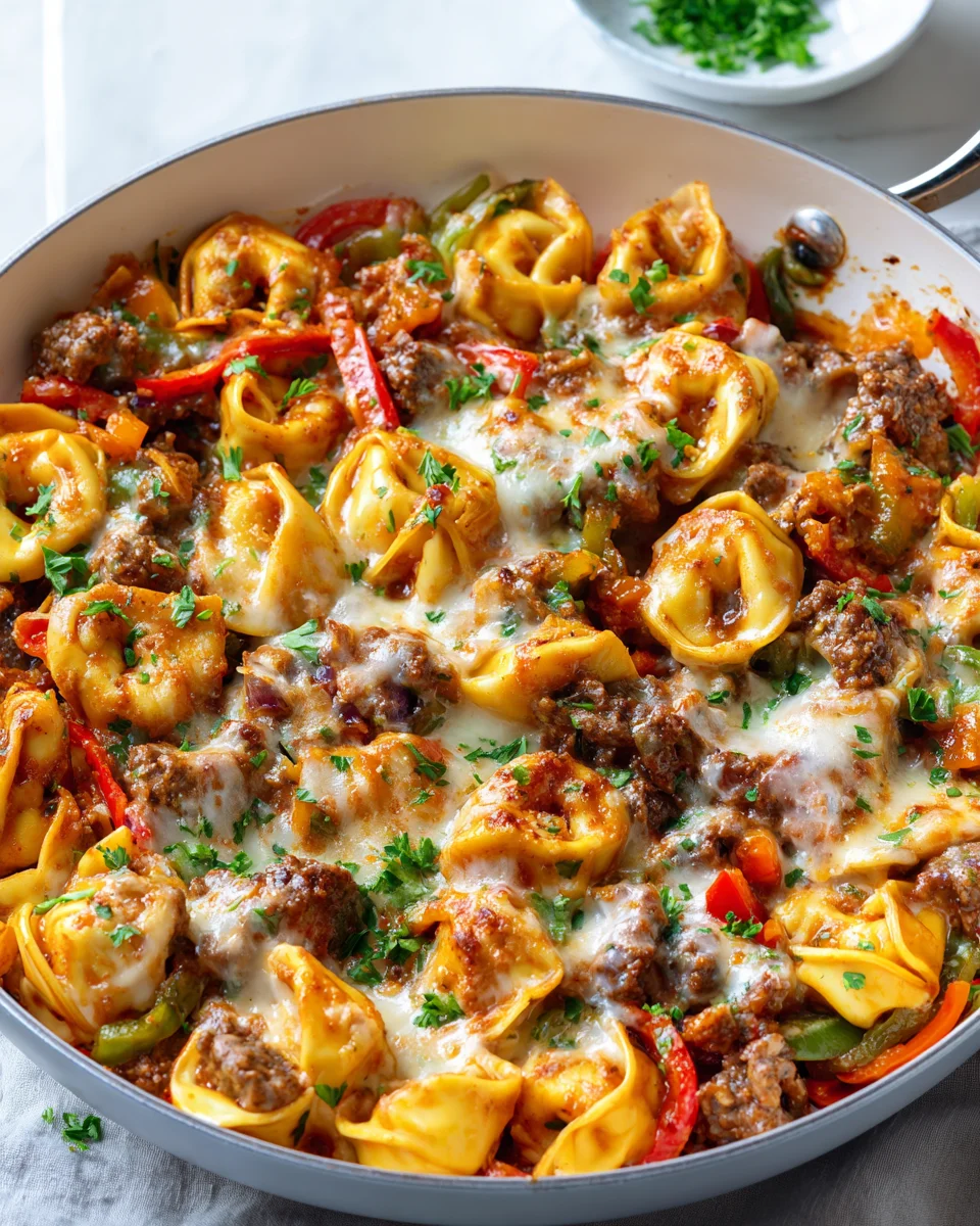 Cheesesteak Tortellini Skillet: Easy Provolone Melt