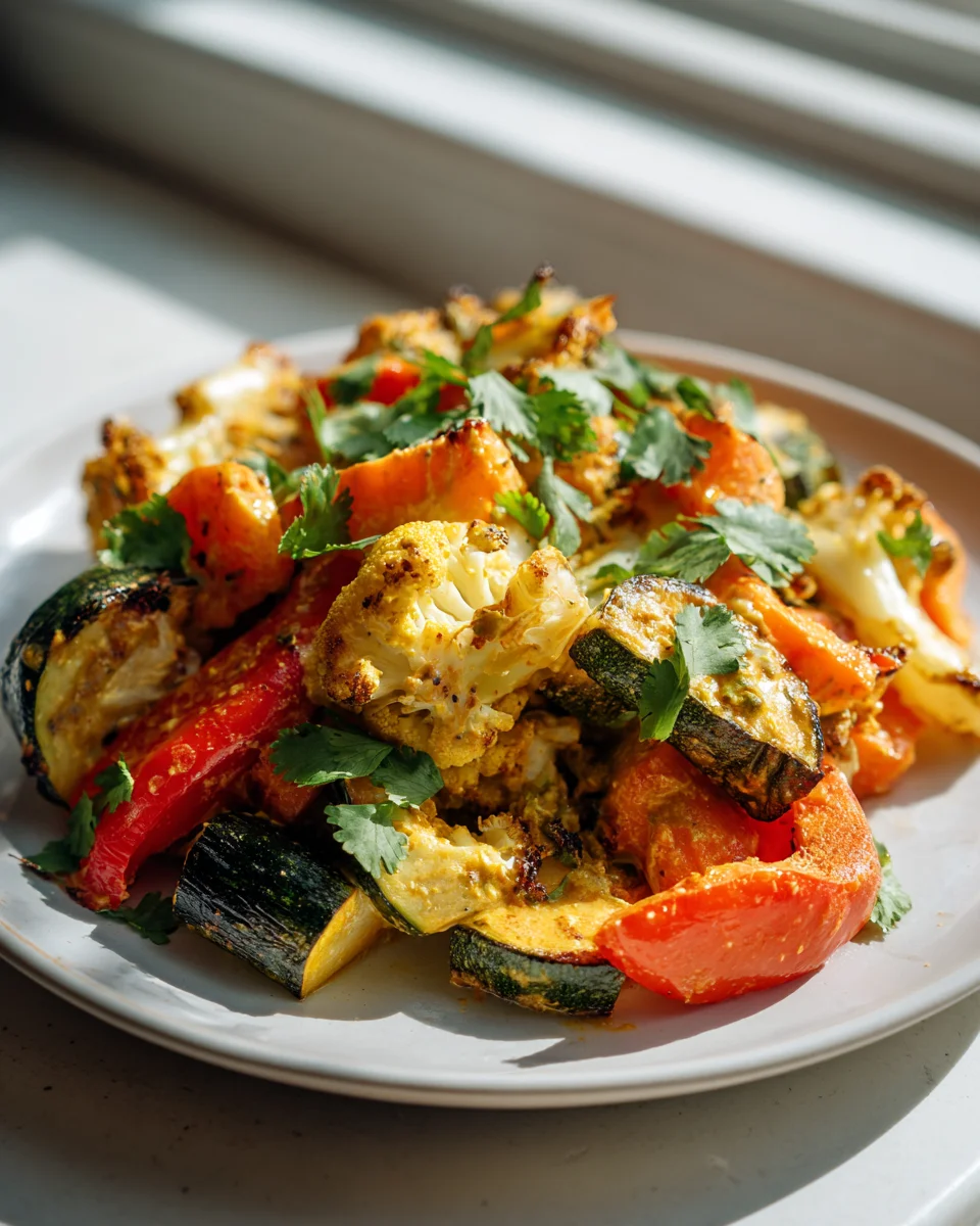Flavorful Coconut Curry Vegetable Sheet Pan Bake