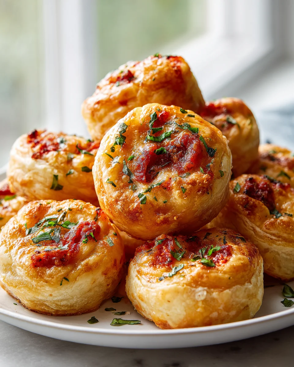 Easy Beef Pepperoni Pizza Puff Pastry Bites - Perfect Snack!