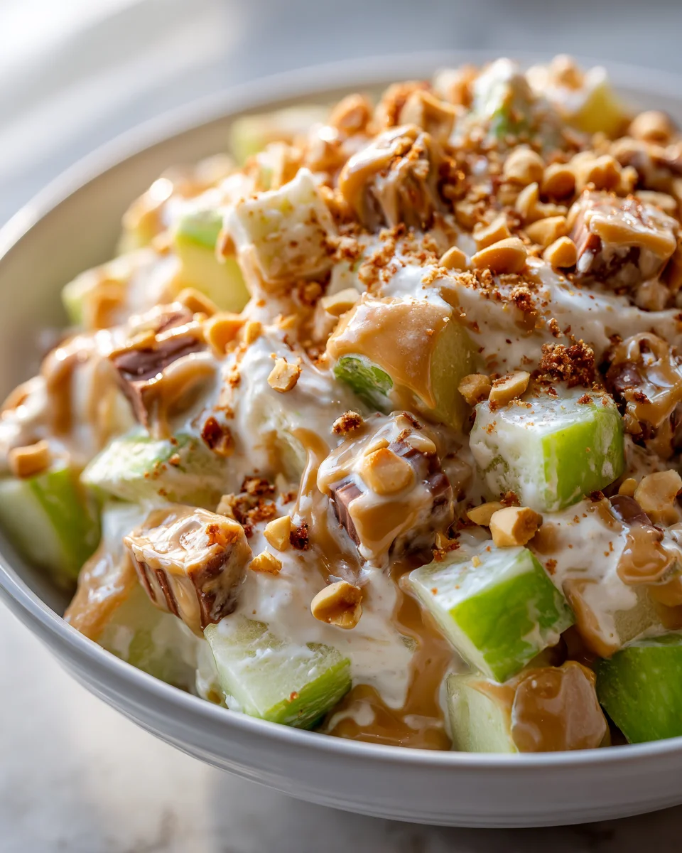 Creamy Caramel Apple Snickers Salad: Perfect Potluck Recipe
