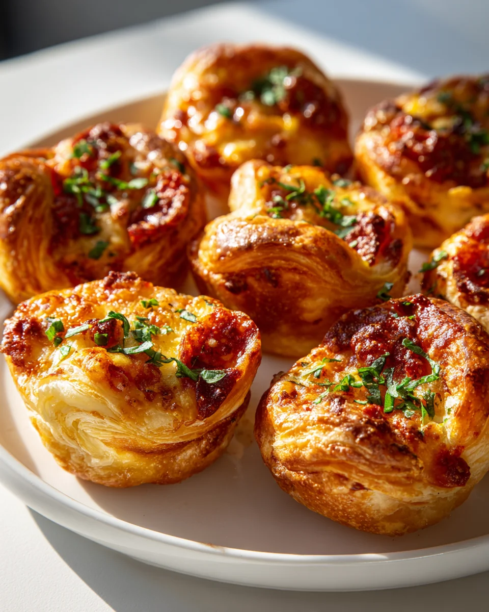 Easy Beef Pepperoni Pizza Puff Pastry Bites - Perfect Snack!