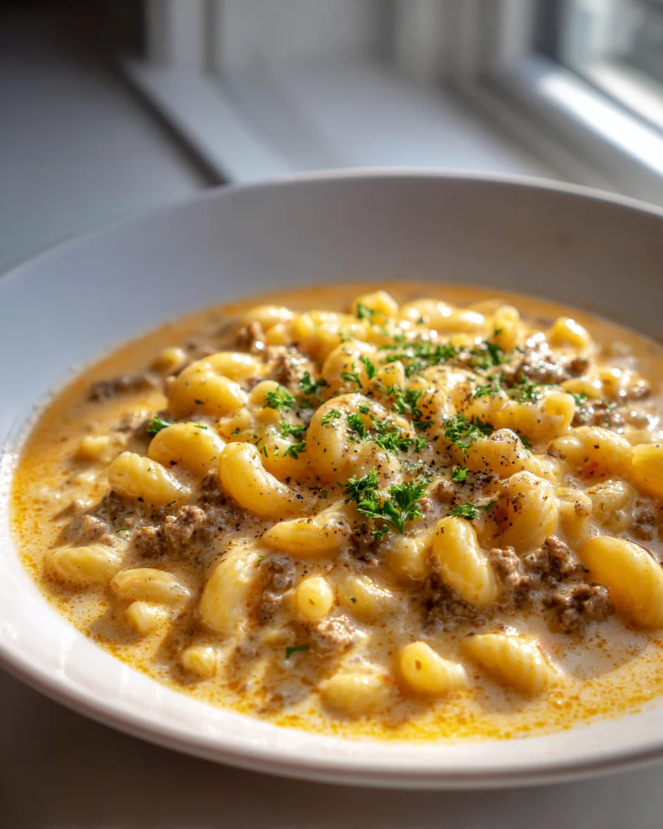 Cheeseburger Macaroni Soup: Creamy Comfort In A Bowl