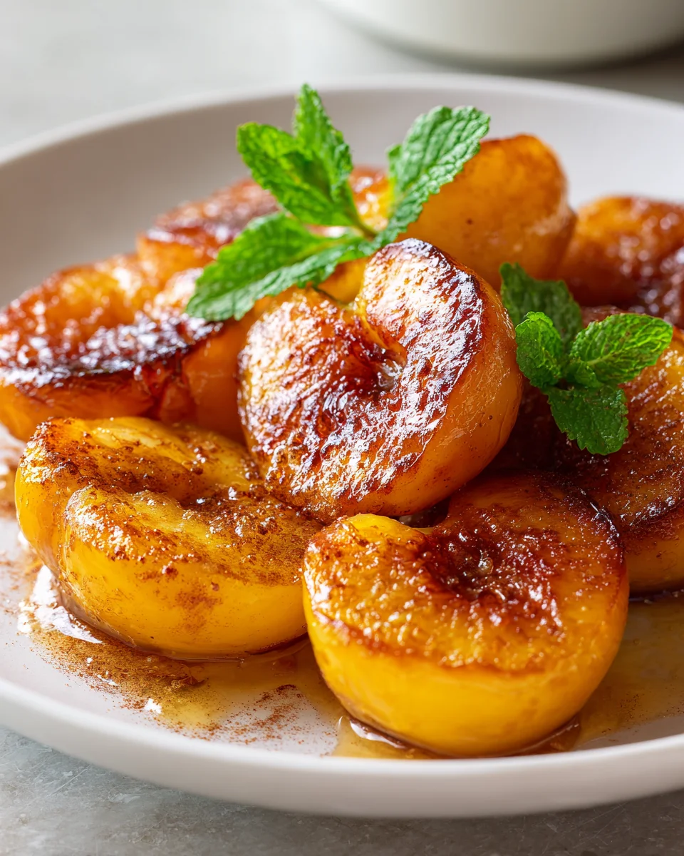 Sweet Pan Fried Peaches - Quick & Easy Caramelized Delight!