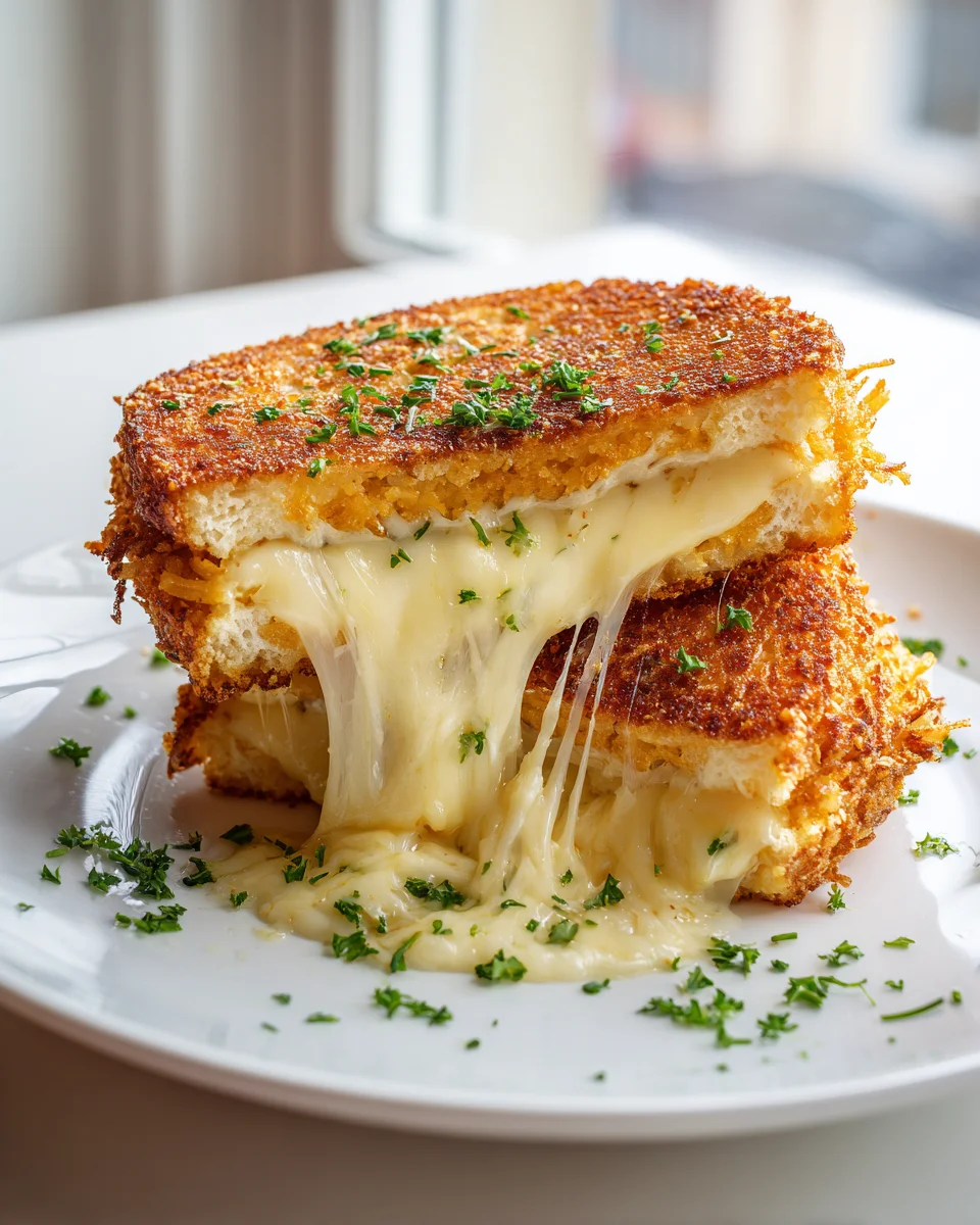 Crispy Hash Brown Grilled Cheese Sandwich Perfection