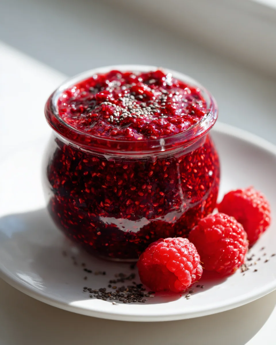 Quick Raspberry Chia Jam (No Cook) - Healthy & Delicious