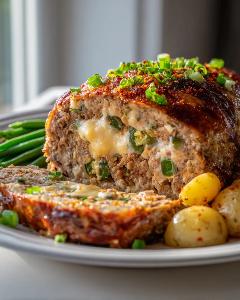 Jalapeño Popper Stuffed Beef Meatloaf: Cheesy & Spicy