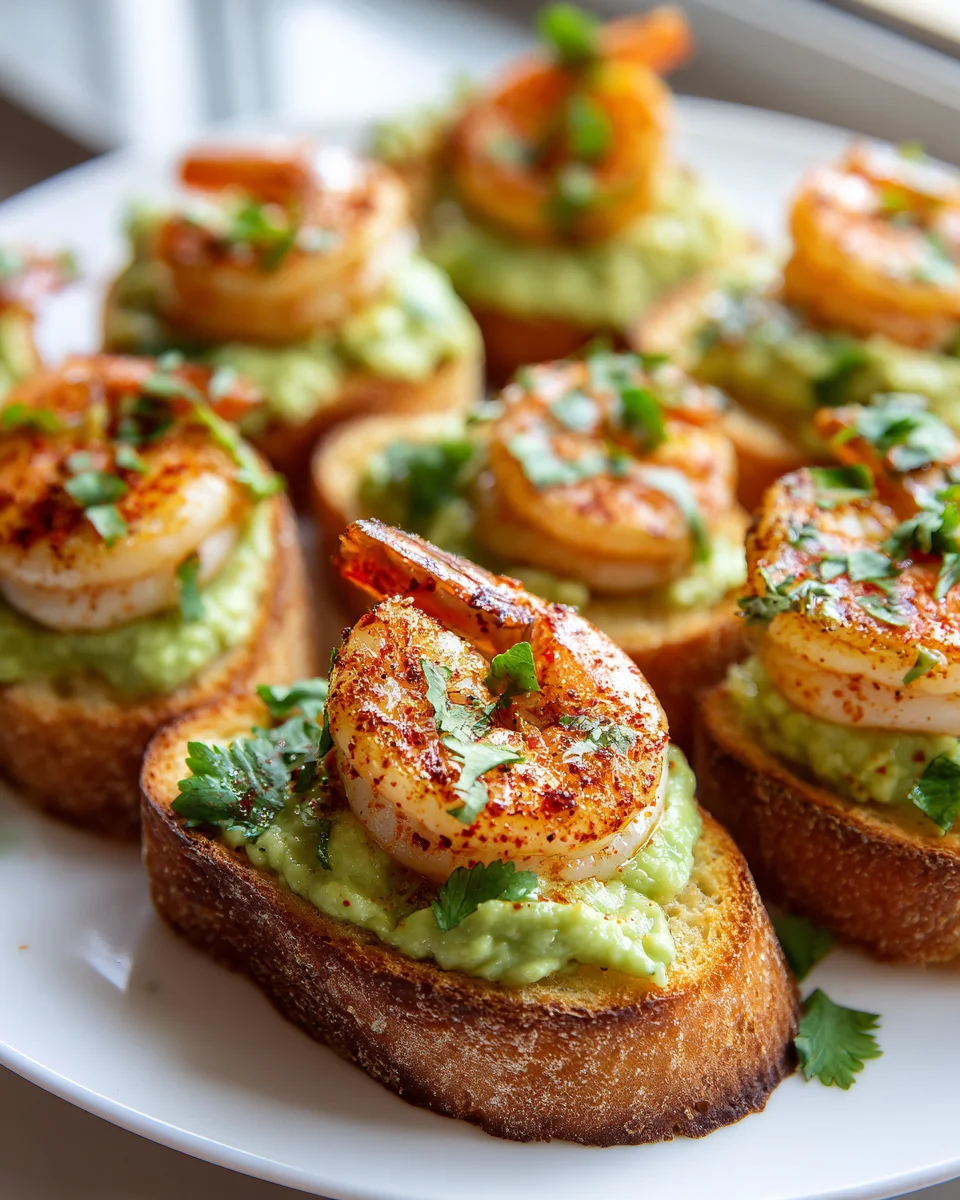 Garlic Shrimp Crostini with Avocado: Bite-Sized Delight