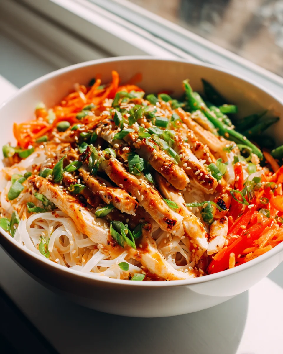 Bang Bang Chicken Noodle Bowl with Veggies - Easy Recipe!