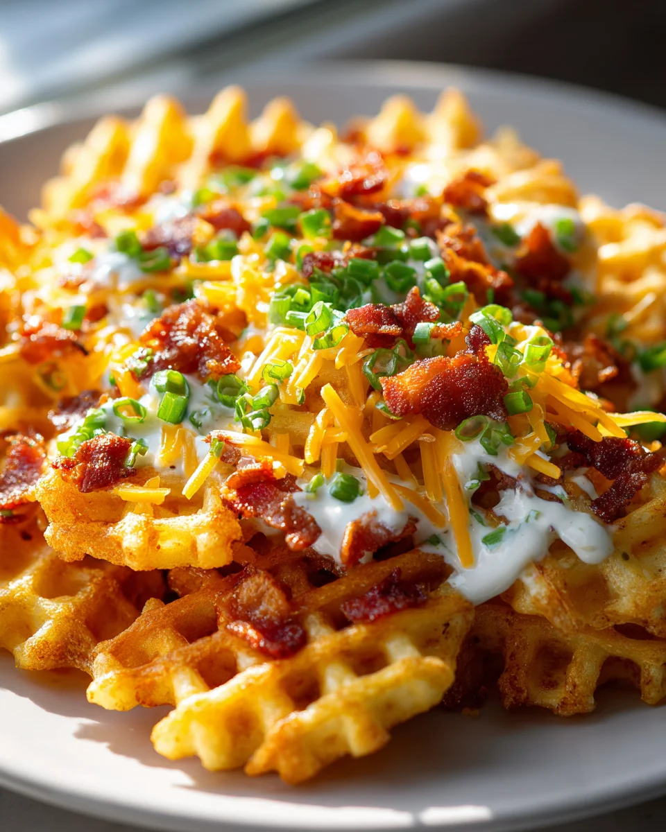 Ultimate Loaded Waffle Fries: Beef, Cheese & Crispy Bacon
