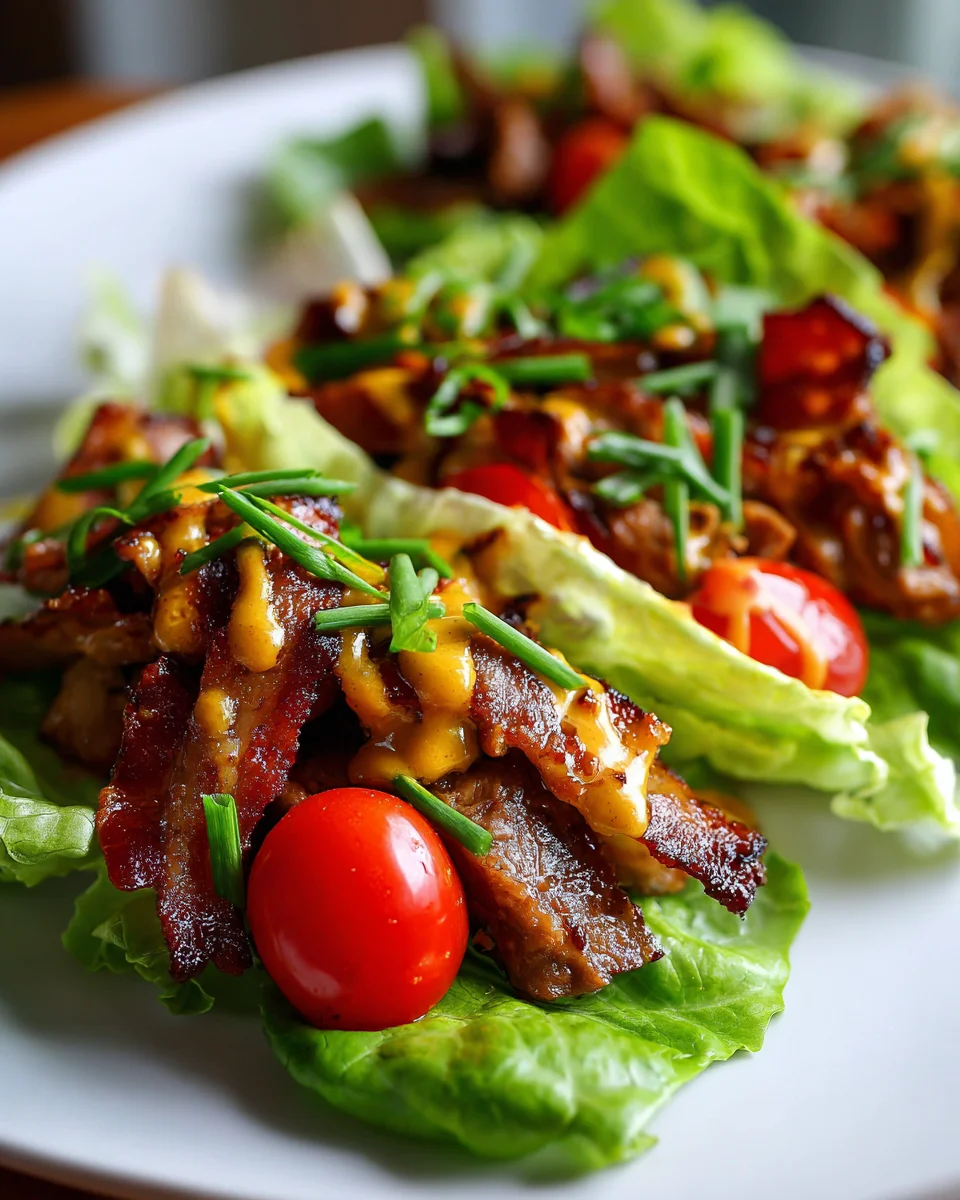 Delicious Honey Mustard Chicken Beef Bacon Lettuce Wraps