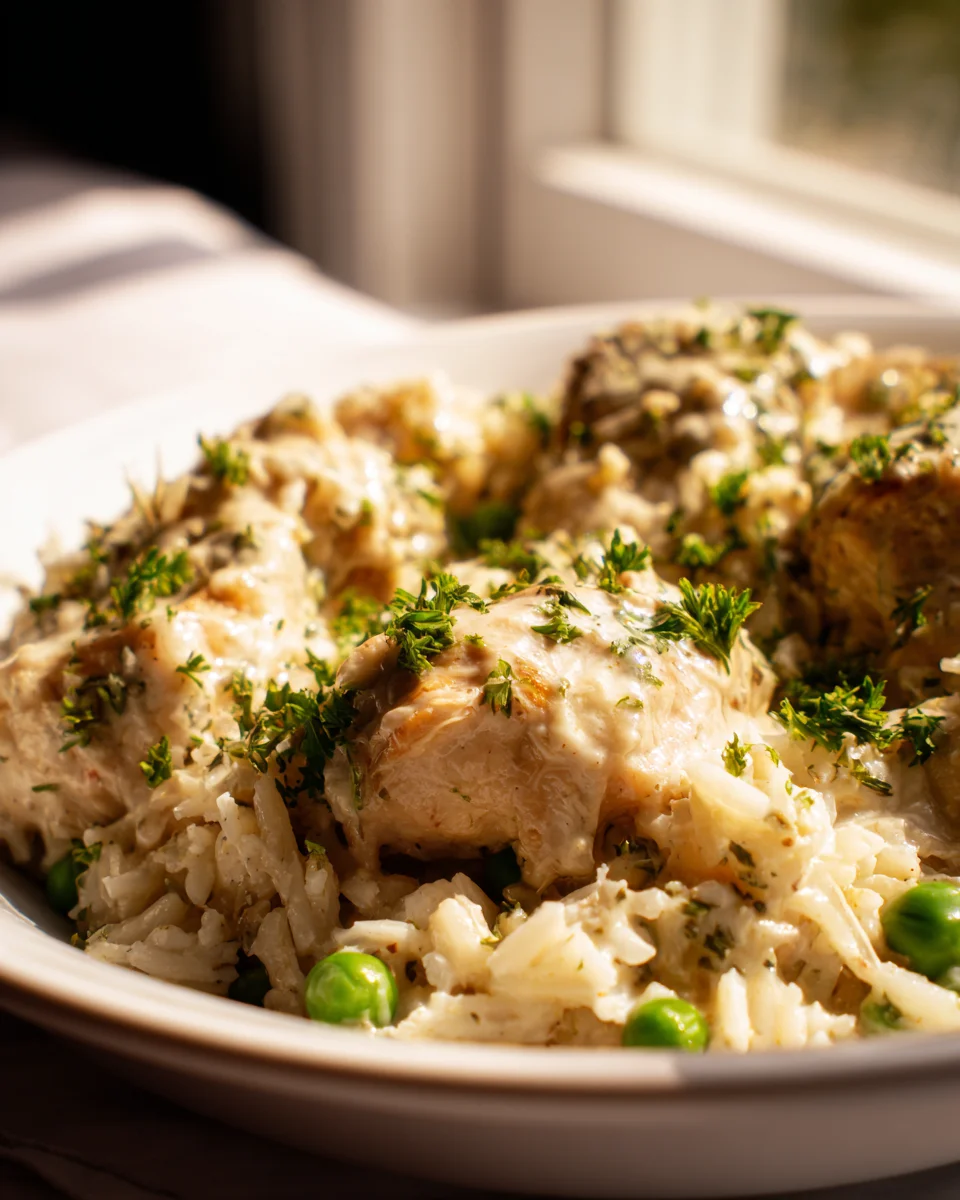Creamy Slow Cooker Angel Chicken & Rice Casserole