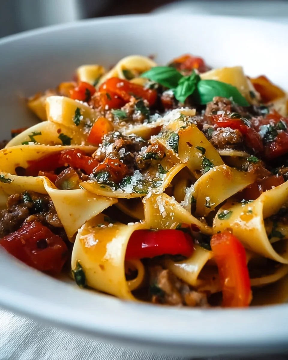 Bold Spicy Italian Drunken Noodles with Beef Recipe Delight