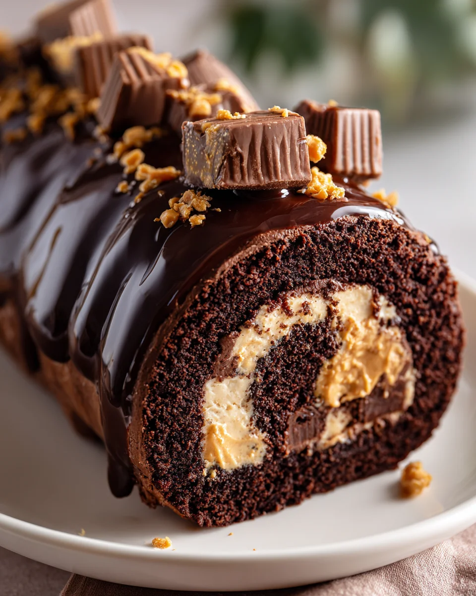 Peanut Butter Cup Chocolate Roll: Irresistible Dessert!