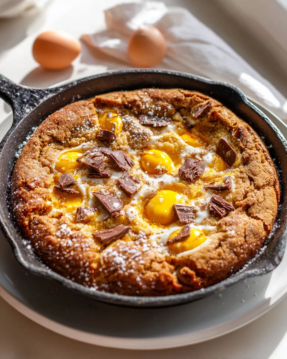 Decadent Brown Butter Cadbury Egg Skillet Cookie