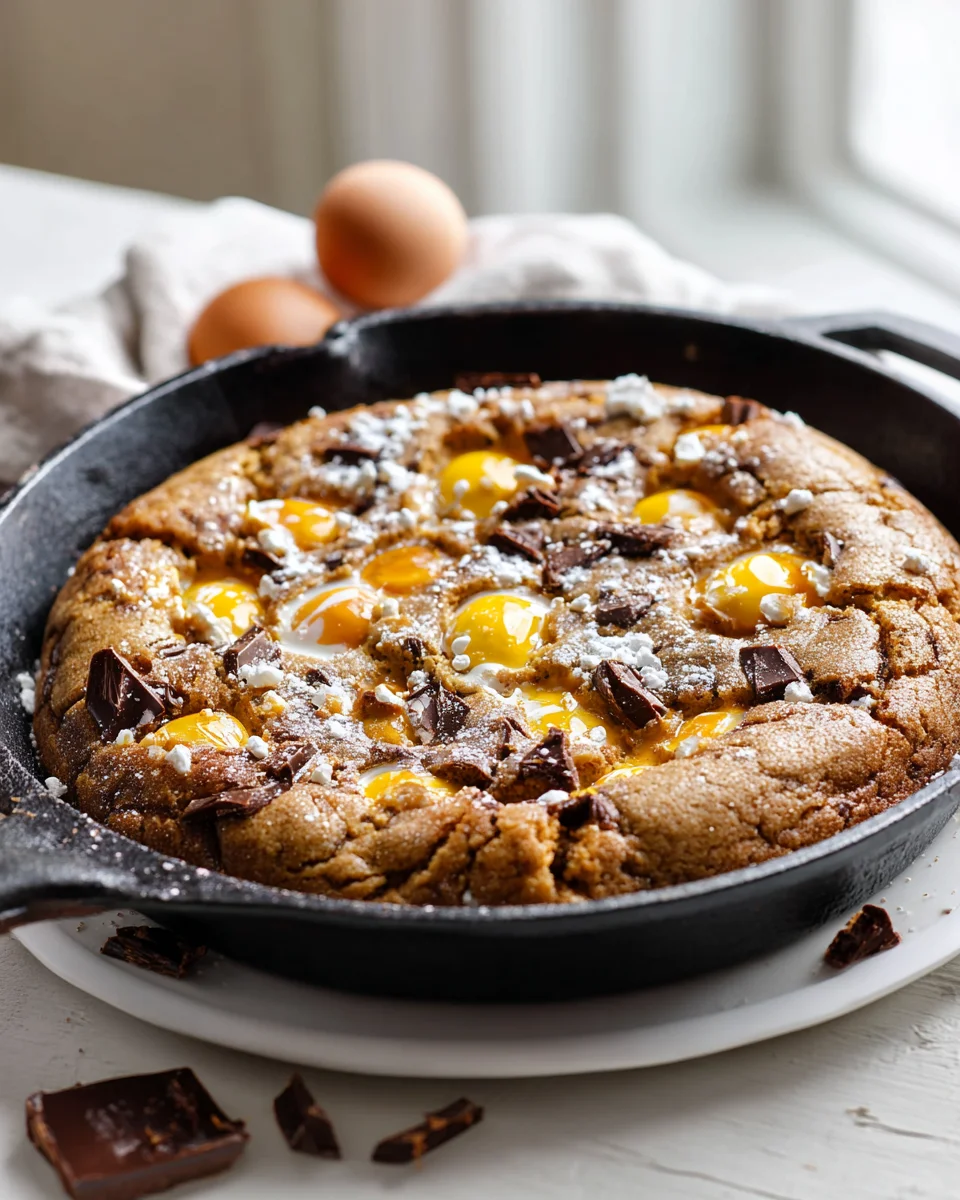 Decadent Brown Butter Cadbury Egg Skillet Cookie