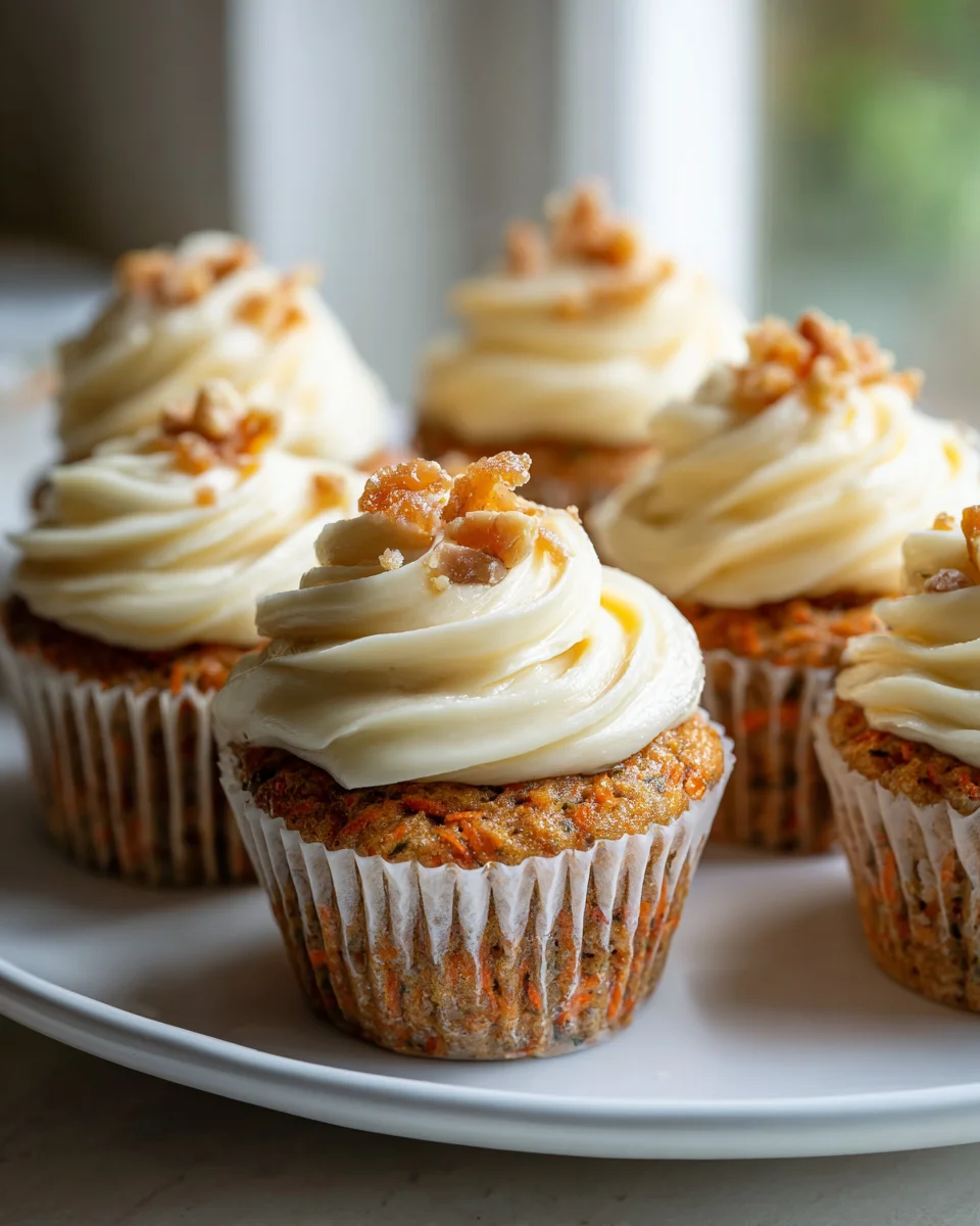 Delicious Carrot Cake Cupcakes with Cream Cheese Frosting Recipe
