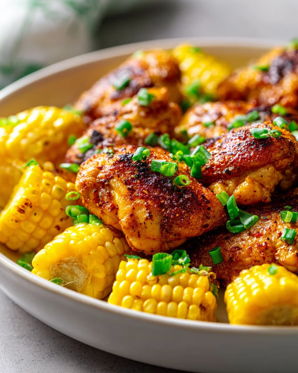 Cajun Chicken Skillet with Corn on the Cob - Flavorful Recipe!