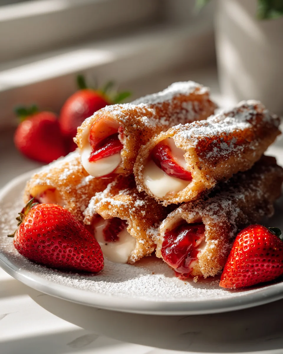 Irresistible Strawberry Baked Churros with Cream Filling