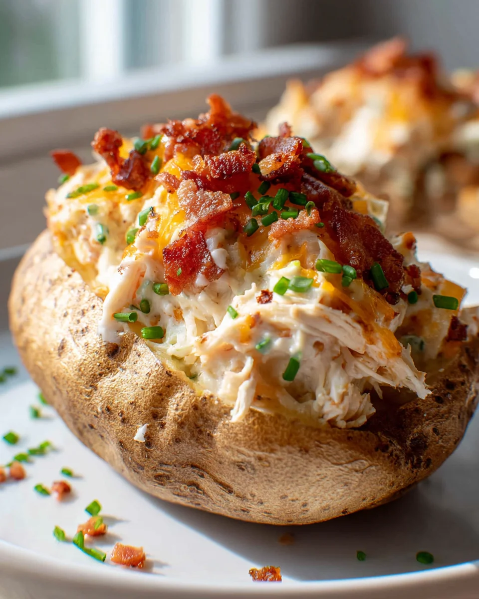 Ultimate Creamy Crack Chicken Stuffed Baked Potatoes