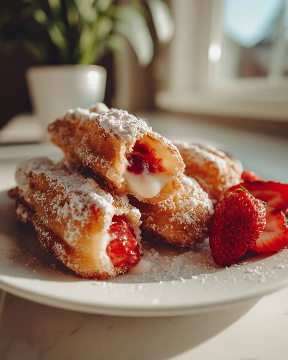 Irresistible Strawberry Baked Churros with Cream Filling
