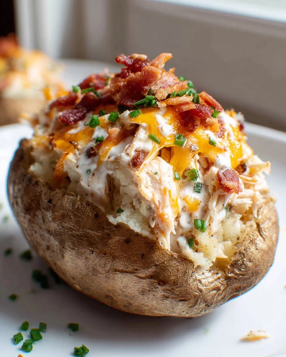 Ultimate Creamy Crack Chicken Stuffed Baked Potatoes