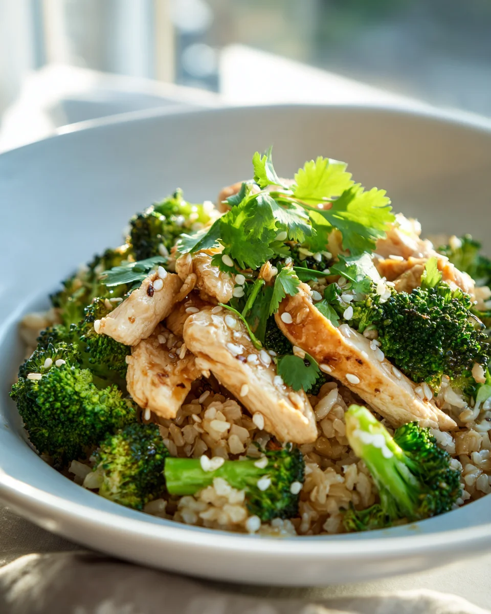 Healthy Brown Rice Bowl with Chicken and Broccoli Recipe