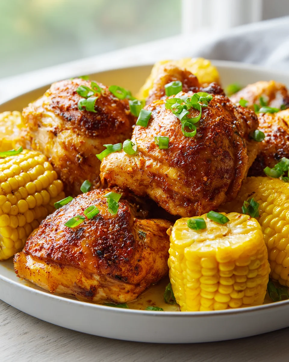 Cajun Chicken Skillet with Corn on the Cob - Flavorful Recipe!